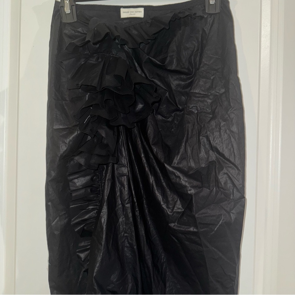 Dries Van Noten Ruffled Midi Black Skirt - Picture 9 of 16